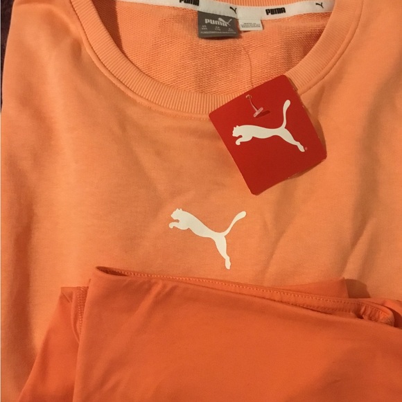 NWT PUMA Sweatshirt Peach Rose High-low Crew Neckline Sweatshirt - Picture 2 of 9